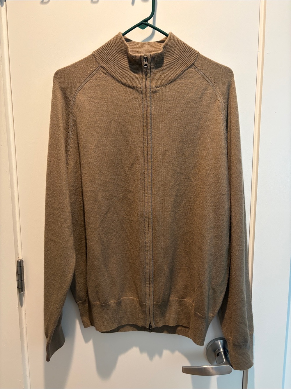 Joseph A Men's Zip-Up Knit Sweater Jacket - Taupe Brown